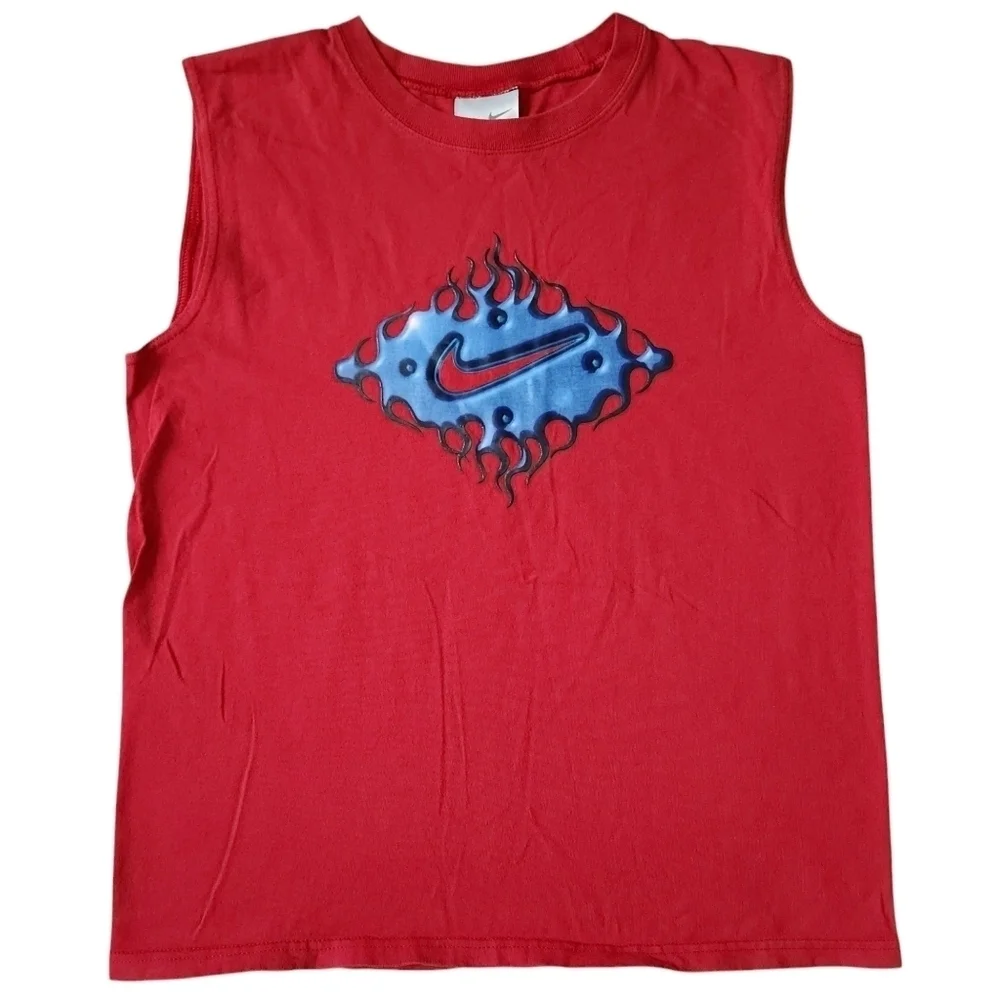 Vintage 00s Nike Grey Tag Center Swoosh Tank sz L (14-16)